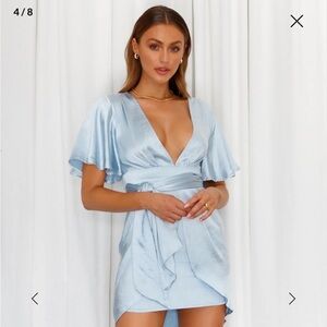 Hello Molly Blue Satin Dress
